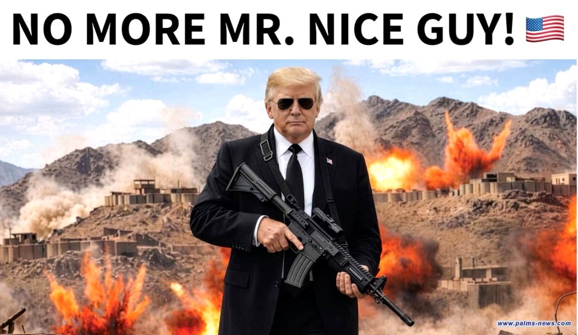 ترامب ينشر صورة وتعليق عن إيران: "لا مزيد من الرجل اللطيف" مرفقة بالعلم الأمريكي.